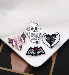 Punk Animal Bat Pins Classique Mothman Émail Badges Héroïsme Série Film Broches Halloween Nuit Sombre Bijoux Sac À Dos Épinglette2481039