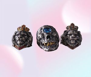Anneau de lion de couronne animale punk pour hommes bijoux gothiques mâles 714 Big Size4277891