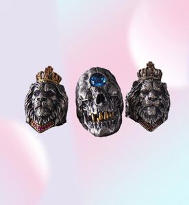 Anneau de lion de couronne animale punk pour hommes bijoux gothiques mâles 714 Big Size5591420