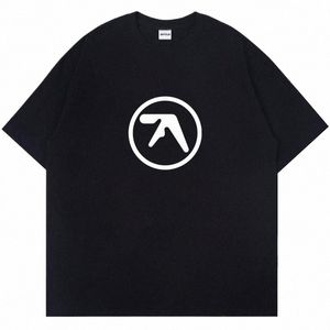 Punk Aphex Twin Print T-shirt Oversize Hip Hop Mannen Streetwear Harajuku T-shirt Goth Zomer Top Korte Mouw Cott kleding Y2k V4Ia #