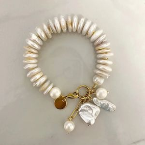 Bracelet Punk Baroque Pearl Bijoux naturel de haute qualité Accessoires à main exagérés 240417