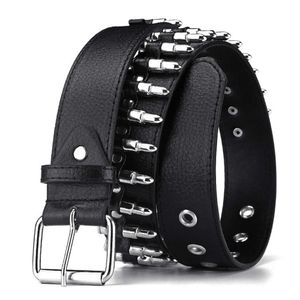 Punk balle munitions Clip décoration noir femme ceinture élastique taille ceinture femmes basique large extensible Cinch ceinture pour robe