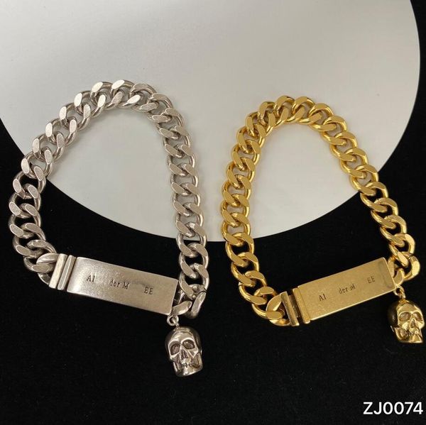 Punk Cuban Link Chain Bracelet Metal Brass Men Femmes Designers Designers Squelette Charme bracelets