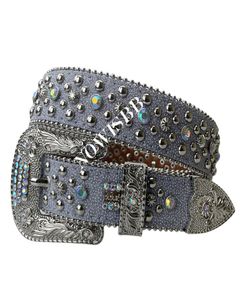 Punk Dark Rhinestone Belt Vrouwen Designer Lederen Riem Diamond Bing Bing Western Cowboy Y2K E Girls Fashion Belt For Jeans Men1293367