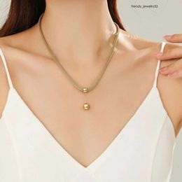 Punk dubbellaags 14k geel gouden ketting voor vrouwen gouden kleur platte slang ketting choker met liefde hart hanger vrouwelijke sieraden kerstcadeau