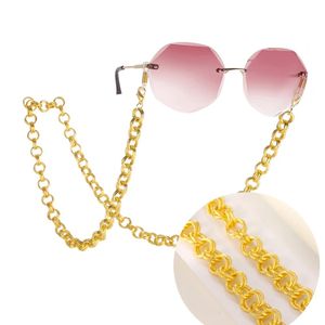 Punk plaqué or chaîne épaisse pour lunettes hommes femmes lunettes de soleil chaîne Hip Hop exagéré grand cou titulaire bijoux de fête