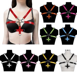 Punk Goth Cuir Costume Croix Accessoires Tops Harnais Femme Fashion Sword Bondage Sexy Lingerie Festival Club Club