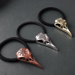 Punk Gothic Viking Sieraden Raven Skull Haarband Pony Holder Elastic Hair Rope Tie Wolf Hoofdkleding voor vrouwelijke hoofdaccessoires