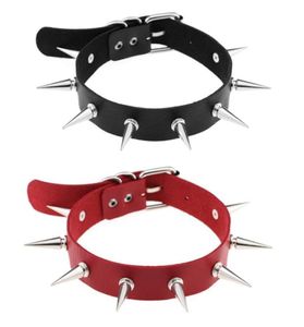 Punk Harajuku Choker Emo Spike Collar Vrouw Vrouwen mannen Leer bezaaid klinknagels Grunge ketting Egirl Goth sieraden Accessories3626287