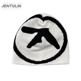 Punk Hat Bonnets à tricoter Aphex Twin Caps pour hommes Hip Hop Skullies Streetwear unisexe Y2k hiver cagoule Kpop Vintage Goth chaud 240110