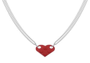 Colliers pendentif en forme de coeur punk amour pour couple femmes hommes puzzle Lego amitié chaîne de clavicule simple et polyvalent Personali2289899