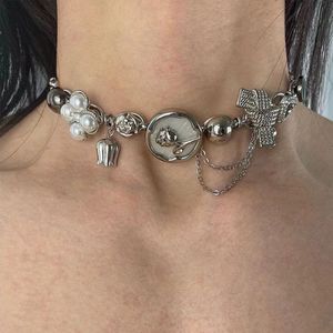 Punk Hip Hop Overdreven Dikke Ketting Kettingen Rose Flower Choker