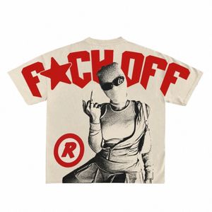 Punk Hip Hop Grafische T-shirts Heren Vintage Y2k Top Harajuku Goth Oversized T-shirt Fi Losse Casual Korte Mouw streetwear G3Ca #