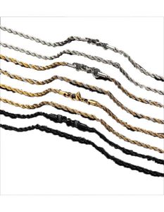 Chaînes de collier de hiphop punk Ed Corde en acier inoxydable pour femmes Gift Gold Silver Black South American Designer Jewelry Neck3400383