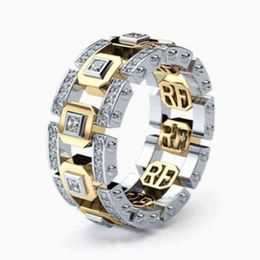 Punk Hiphop Series Men's Ring Band Cothic Geometry Men Square Crystal Cadeaux Tendies Gadget S for Gentleman Women Jewelry 243S