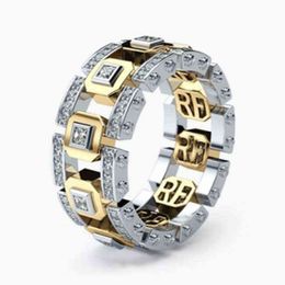 Punk Hiphop Series Men's Ring Band Cothic Geometry Men Square Crystal Cadeaux Tendies Gadget S for Gentleman Women Jewelry282M