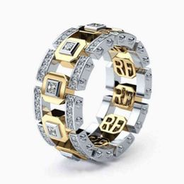 Punk Hiphop Series Men's Ring Band Cothic Geometry Men Square Crystal Cadeaux Tendy Gadget S for Gentleman Women Jewelry199g