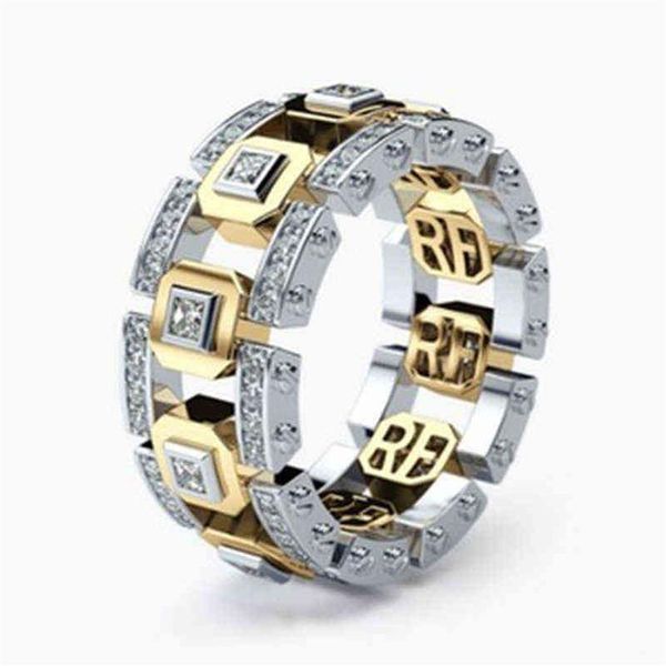 Punk Hiphop Series Men's Ring Band Cothic Geometry Men Square Crystal Cadeaux Tendies Gadget S for Gentleman Women Jewelry279d