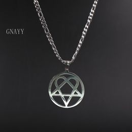 Collier Punk en acier inoxydable pour lui, pendentif en forme de cœur, symbole du Logo Merch, argent, 4mm, 24 chaînes gourmettes, 202e