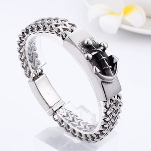 Livraison gratuite Punk Bijoux Hommes cadeaux En Acier Inoxydable Cool Mode Hip-Hop Figaro Lien Chaîne Bracelet Bracelet 8.66 