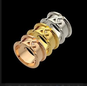 Punk Hommes Nouveau conçu Titane Acier Bijoux Rond monogramme brillant Large Bague femmes hommes Anneaux De Mariage Designer Bijoux Cadeau Saint Valentin