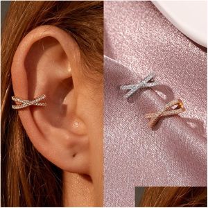 Clip de manchette d'oreille en métal zircon punk pour femmes non percées en forme de C géométrique petits clips d'enveloppe d'oreille bijoux livraison directe Dhgarden Otpsp