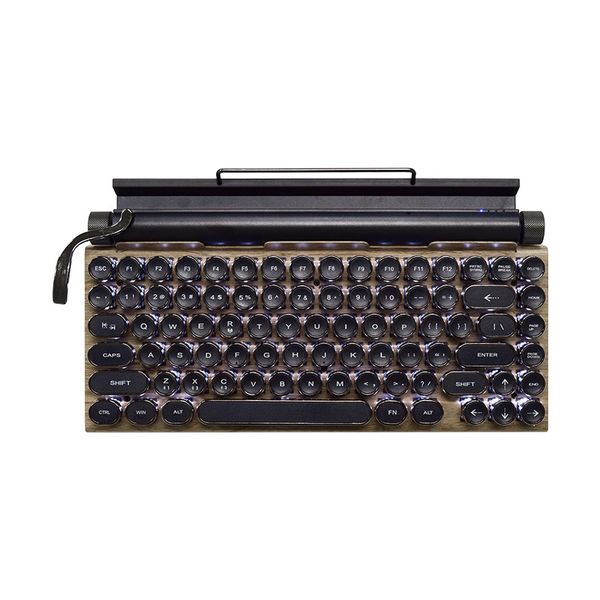Clavier de machine à écrire Punk rétro clavier mécanique réel jeux de sports électroniques bureau filaire sans fil Bluetooth clavier de machine à écrire à axe vert en gros
