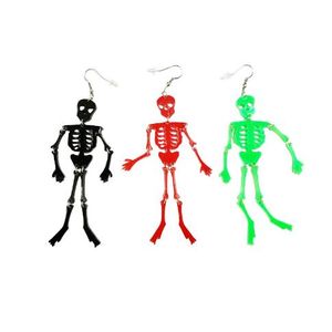 Punk Rock Acryl Skeleton Dangle Oorbellen Voor Vrouwen Meisjes Halloween Geschenken Persoonlijkheid Skull Sieraden Prom Party Drop Earring