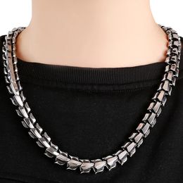 Punk Rocker 15 mm Dragon Keel Chain Collier Collier pour hommes pour hommes en acier inoxydable solide sur le cou de bijoux accessoires cadeaux pour 240104