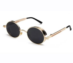 Punk round zonnebrillen mannen vrouwen 46 mm metalen frame retro ontwerper UV400 zonnebrillen 18 kleuren voor unisex2221498