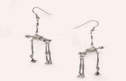 Punk squelette os gothique partie mobile effrayant boucles d'oreilles Vintage squelette crâne boucles d'oreilles pour femmes bijoux cadeaux de fête H4592417