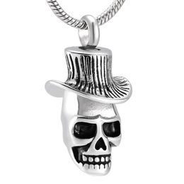 Squelette punk en acier inoxydable hommes de crémation Collier commémoratif Ashers Holder Funéraide Urn Pendentif KeepSake Jewelry240E