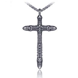 Punk Skull Cross ketting hanger roestvrij staal Keltische oude zilveren kettingen vrouwen mannen hiphop fijne mode sieraden