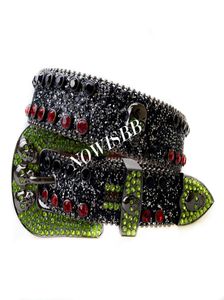 Punk Skull Rinestone Bling Simon Belts Femmes hommes Men de luxe Broupe en cuir croix Diamant Soldded Y2K Western Taist Belts For Jeans6330577