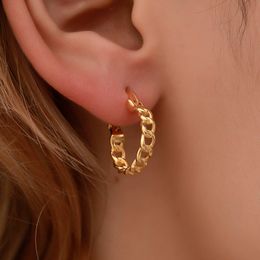 Punk petit cercle boucles d'oreilles pour femmes or argent chaîne déclaration boucles d'oreilles bijoux métal géométrique mode boucle d'oreille en gros