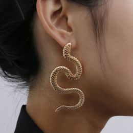 Punk slang oorbellen voor vrouwen persoonlijkheid gouden kleur metalen dier lange drop oorbellen dames brinco mode-sieraden