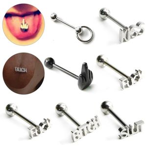 Punk en acier inoxydable Kiss Kiss Tongue Rings Bodin Bague Bague Piercing Bijoux Sexy Accessoires 240409