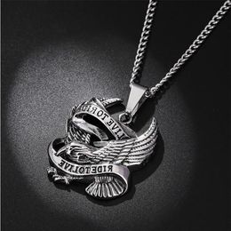 Collier Style Punk pour hommes et femmes, pendentif aigle cavalier, rétro, avec chaîne fouet, bijoux à la mode, cadeaux, colliers 304C