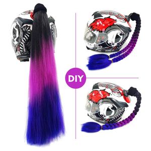 Punk Style Motorcycle Gradient Ramp Helmet Vlechten Twist Braid Horn Motocross Motor Full Face Off Road Moto Decoration