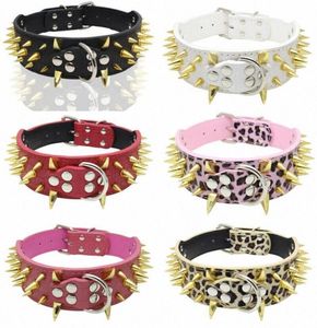 Punk Style Spiked Pet Dog Collar Round Nail Rivet Studded Collar Neck Str yaBM3778834