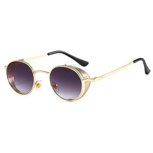 Lunettes de soleil Punk en métal lourd Rock tendance pour hommes, monture ronde en maille, lunettes décoratives, vente en gros