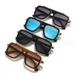 Lunettes de soleil Punk pour hommes, carrées, personnalité, faisceau unique, Adumbral, Anti-UV, rétro, ornementa