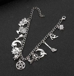 Punk Supernatural Magic Witchcraft Pendant Bracelet Bracelet Mystery Vintage Charme bijoux Gothic Halloween Gift Fomen Man Ba2175832