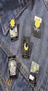 Punk Tarot carte série soleil lune broches femmes alliage émail étoile squelette Badges accessoires pour unisexe pull sac à dos vêtements L6590437