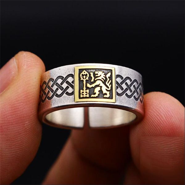 Punk vikingos griffin anillos de apertura retro tailandés siltic nudot ring hombres nórdico mitología accesorios de dedos regalos de joyería