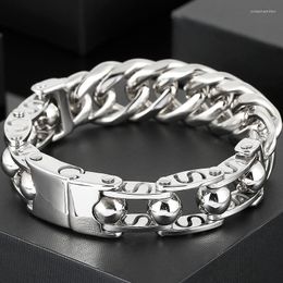Bracelets pour hommes Punkanium sur la main accessoires en acier inoxydable poli bijoux en fer homme gravable Mannen brassard chaîne à maillons
