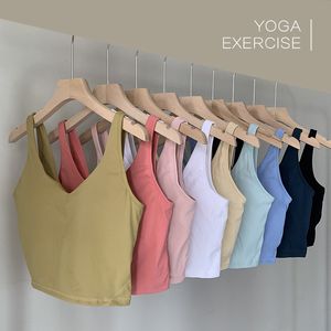 Punklulu vêtements de Yoga exercice pour femmes haut en U aligner la même sangle arrière de beauté de fitness doublure de la poitrine