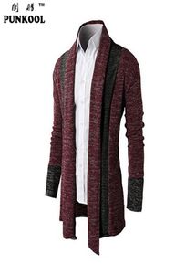 Punkool Mens Cardigans Autumn Shawl Collar Carrar Coctigans Mens Sweater Koreaanse stijl Slim Fit lange mouw gebreide heren Cardigan7262043