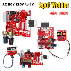 Puntlassers 40a 100a Spot Souding Tape 18650 DIY SPOTS Soudage Control Board Kit Time Temps Réglable Current Spot Soudeur Hine Batterie outils