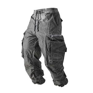 Pupil Travel Cargo Pants PT-1932 Dubbele Wide Side 3D Pockets Techwear Ninjawear Streetwear X0723